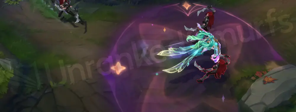 Star Guardian Sona E haste aura with sparkling trail