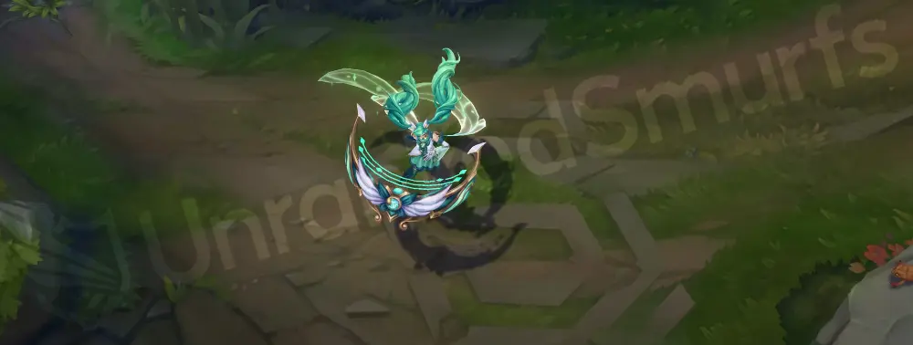 Star Guardian Sona emote/taunt visual with magical accent