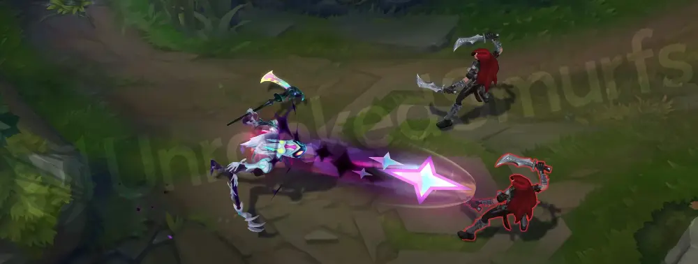 Star Nemesis Fiddlesticks Q (Terrify) with cyan-pink four-pointed star flash