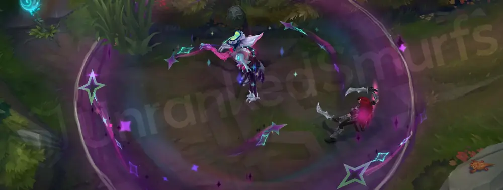 Star Nemesis Fiddlesticks R (Crowstorm) arrival with corrupted starburst and void aura