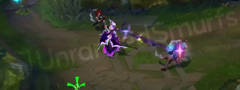 Star Nemesis Morgana basic attack with comet-like bolts, frame 2