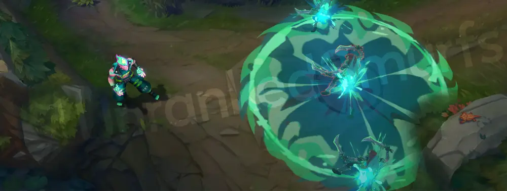 Street Demons Brand W cast zone painted onto the ground in neon colors