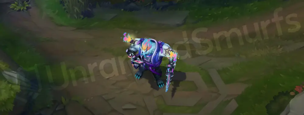 Street Demons Dr. Mundo emote pose with oni street-art vibe