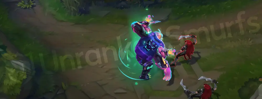 Street Demons Dr. Mundo R - oni power-up with blue-purple glow