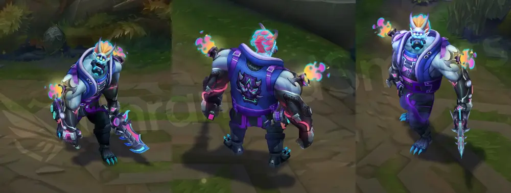 Street Demons Dr. Mundo skin overview, front and side in-game