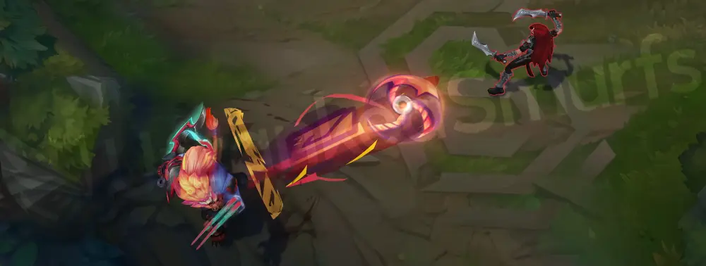 Street Demons Rengar E - Bola Strike with neon trail