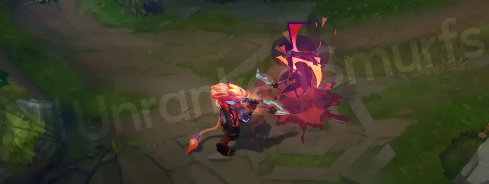 Street Demons Rengar Q follow-up angle highlighting pink and orange swipe