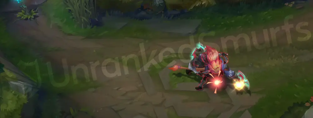 Street Demons Rengar R leap moment with paint burst impact