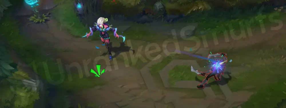 Street Demons Zyra extra basic attack frame with neon trails