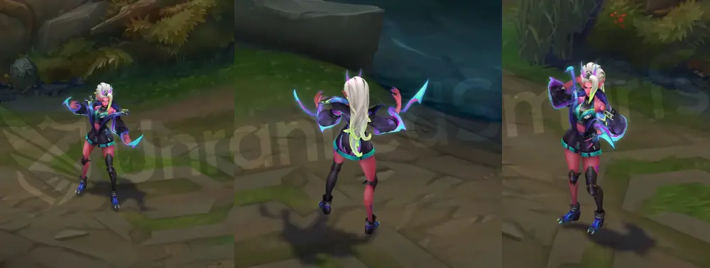 Street Demons Zyra in-game model overview with horns, jacket, and paint-vine arms