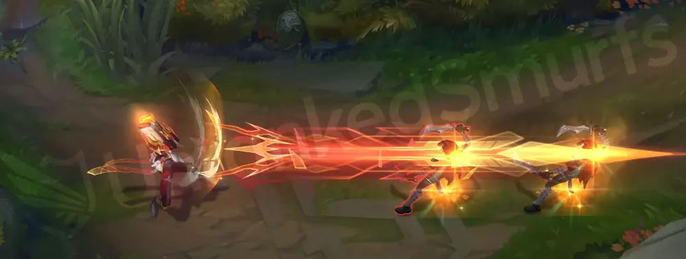 Strike Paladin Lucian Q animation with tech muzzle flash and tracer