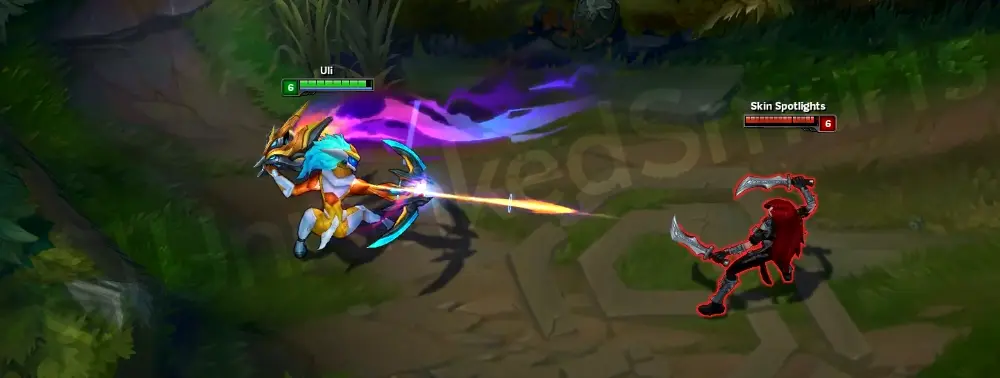 Super Galaxy Kindred basic attack animation with sci-fi arrow projectiles
