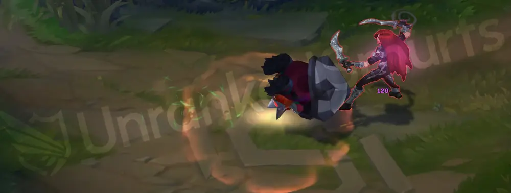 Sweeper Rammus Q (Powerball) with red-orange streaking trail 2