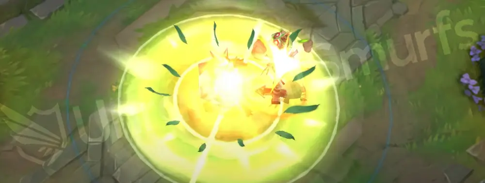 Sweeper Rammus R (Soaring Slam) impact with warm highlights