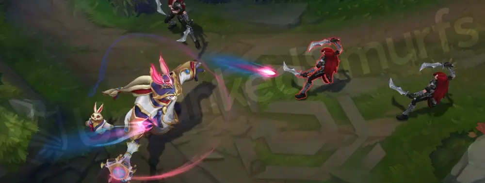 T1 Bard basic auto attack trail with team-colored sparkles