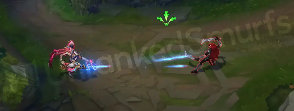 T1 Jinx basic attack animation using Pow-Pow with blue flashes