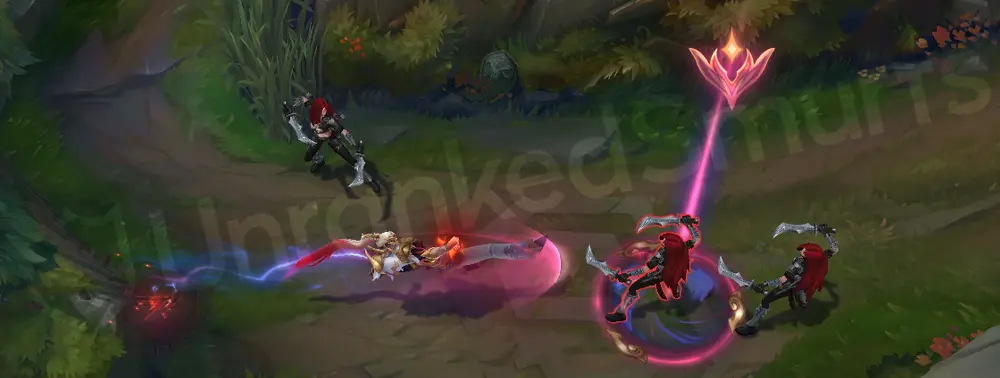 T1 Lee Sin Q - Resonating Strike follow-up dash with blue-red trail