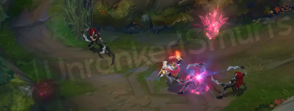T1 Lee Sin Q - close-up of the projectile and trail clarity