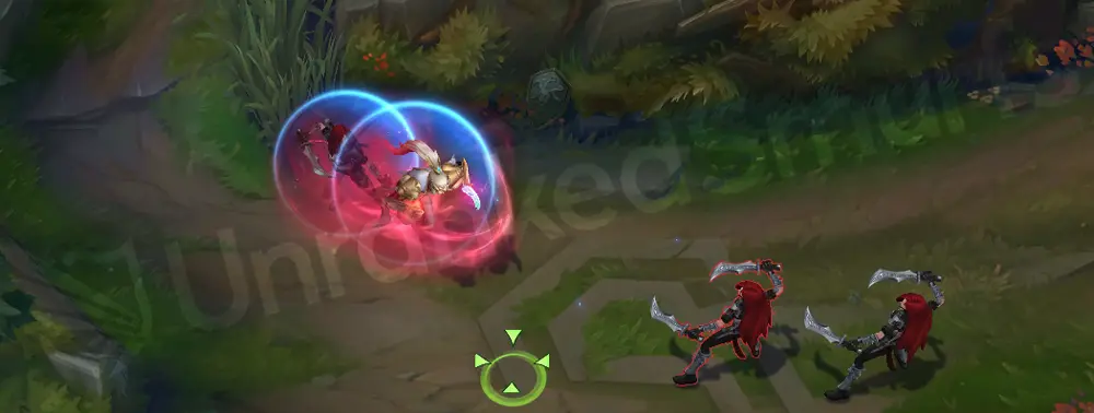 T1 Lee Sin W - Iron Will activation glow in blue and red