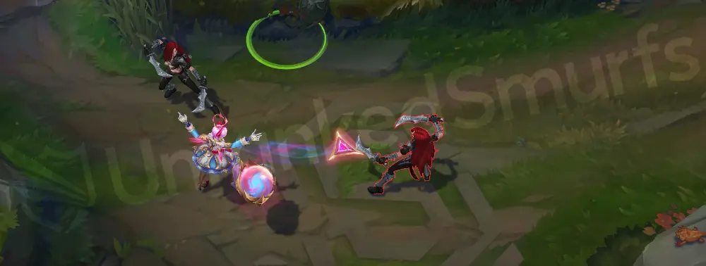 T1 Orianna standing in lane, close-up of outfit and ball