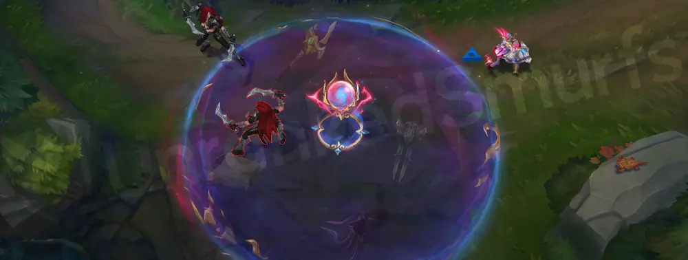 T1 Orianna R activation ring with bright purple core