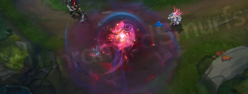 T1 Orianna R detonation with mixed red-blue energy burst