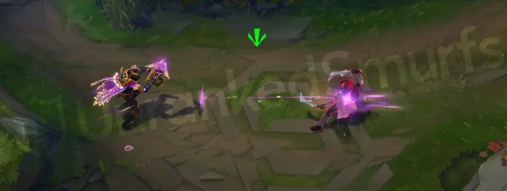 Three Honors Akshan basic auto attack alternate angle showing cape glow