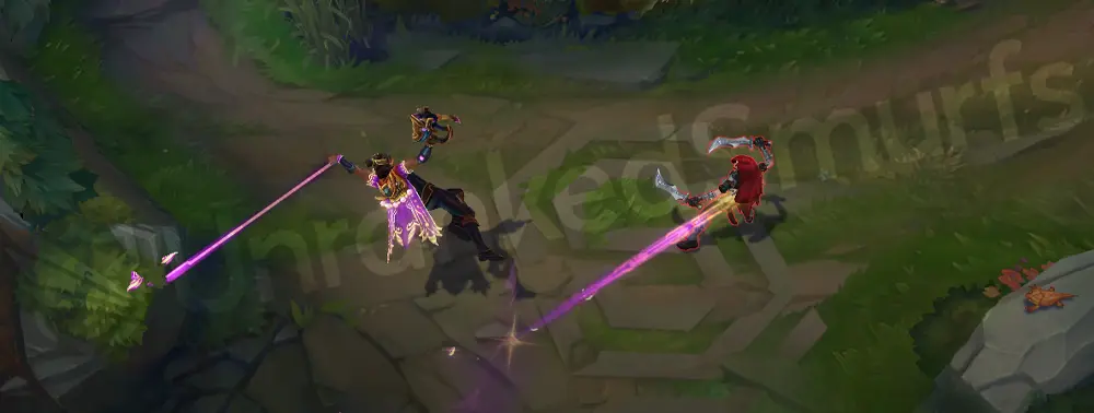 Three Honors Akshan E grappling swing with amethyst cable