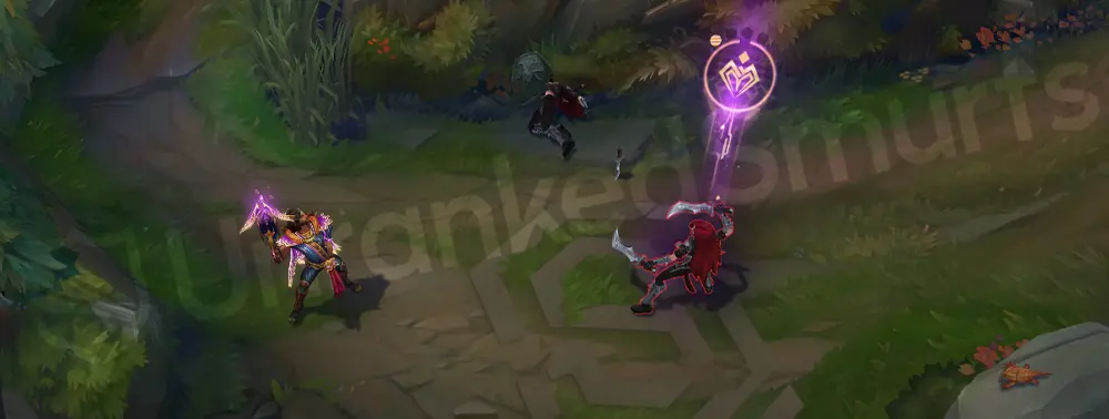 Three Honors Akshan W warning indicator and tracking icon