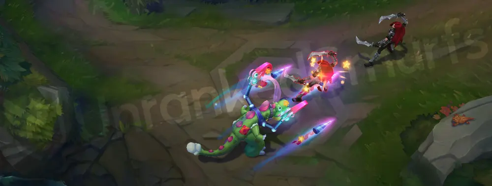 Toy Terror Cho'Gath E spikes trail with colorful plush-styled particles