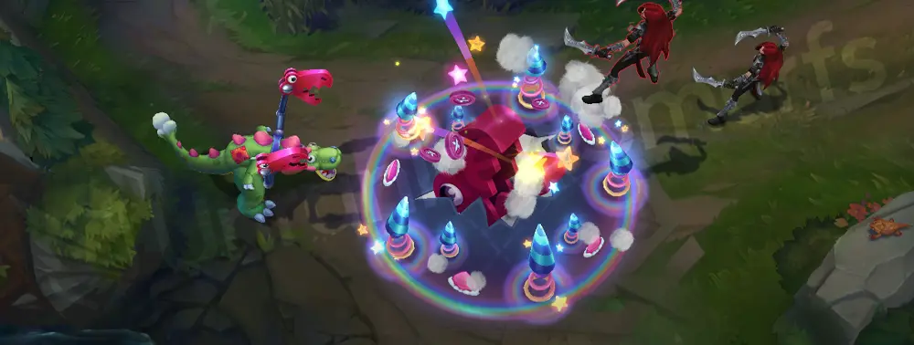 Toy Terror Cho'Gath Q alternate frame showing impact clouds and buttons