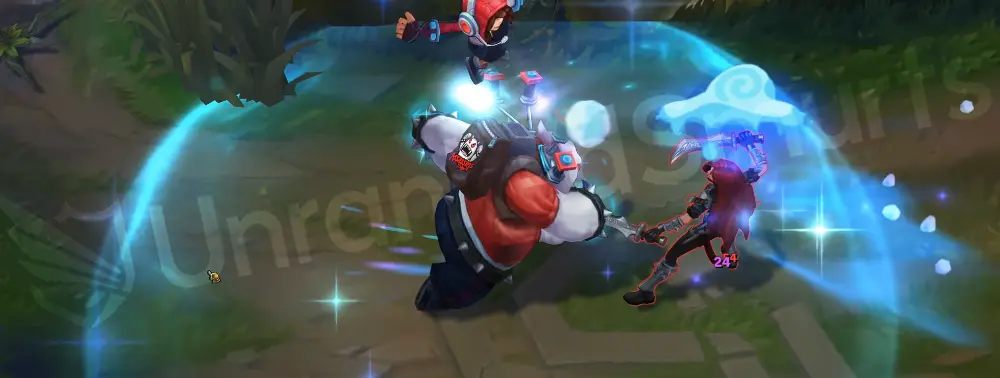 TPA Nunu & Willump E - Snowball Barrage trail with light red accents over icy effects