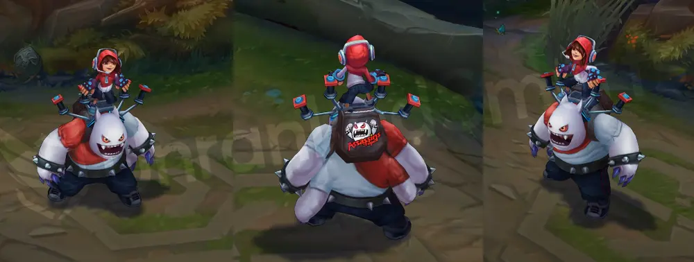 TPA Nunu & Willump in-game overview showing Nunu’s red hoodie and headset with mascot Willump in red shirt and black pants