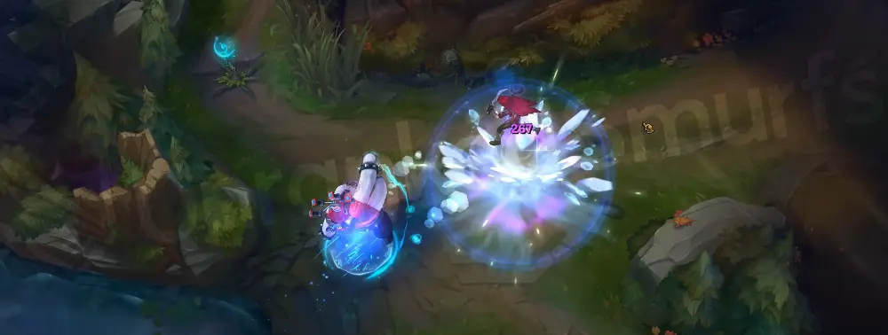 TPA Nunu & Willump W - Snowball rolling mid-charge with red-and-white highlights