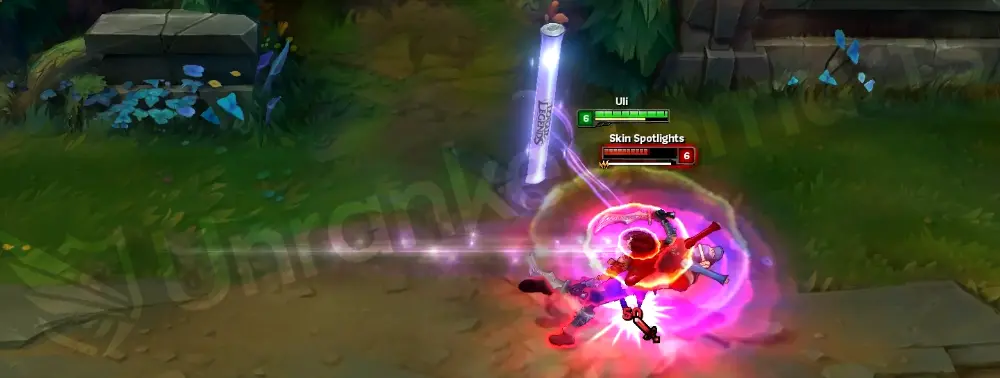 TPA Shen E - Shadow Dash animation with purple-blue trail