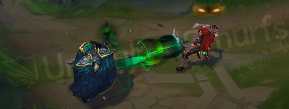 Tyrant Swain E - Nevermove casting with green chain and sigil visuals