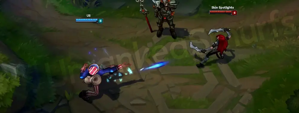 Uncle Ryze basic attack animation, first shot with spark trail