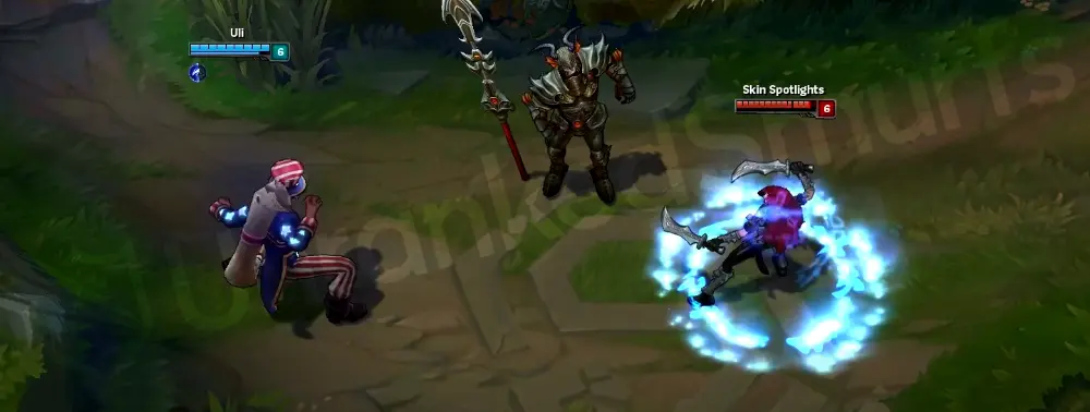 Uncle Ryze Q (Overload) follow-up frame, arcane energy trail