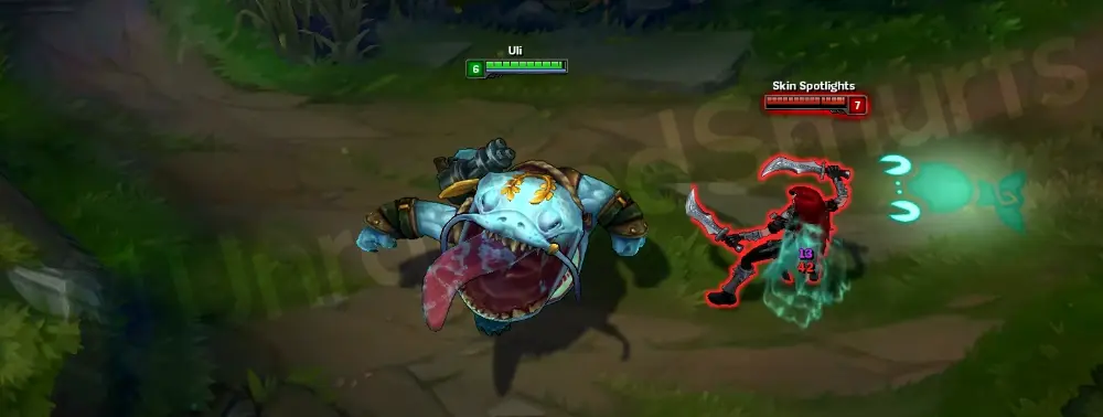 Urf Kench basic auto attack animation in-game