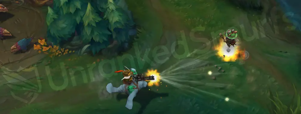 Urfrider Corki Gatling Gun (E) firing animation
