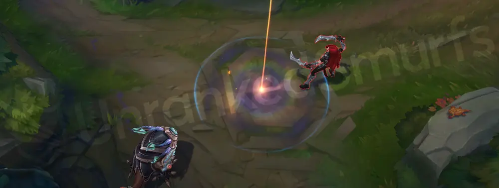 Victorious Kog'Maw R artillery blast windup with golden flare