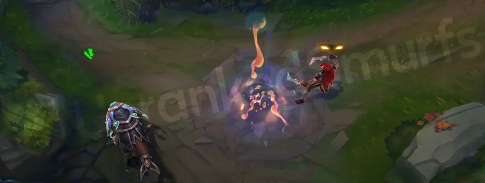 Victorious Kog'Maw R impact with reveal particle and gilded burst