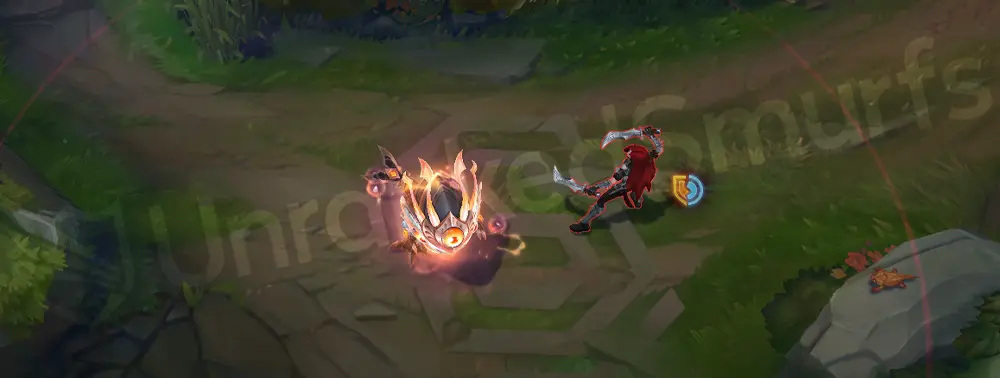 Victorious Kog'Maw W activation with glowing head appendages and bite sparkles