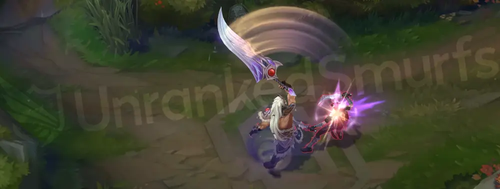 Victorious Tryndamere basic auto attack animation with polished yellow hit sparks