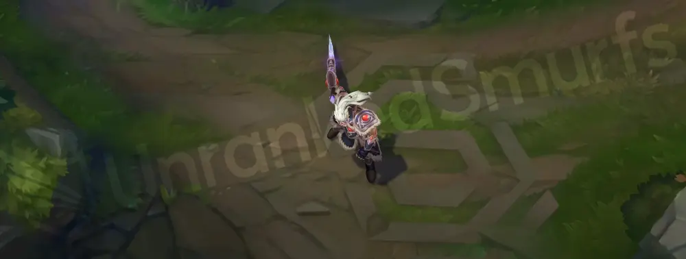 Victorious Tryndamere in-game model, front and side view with crown, fur pauldrons, and gemmed sword