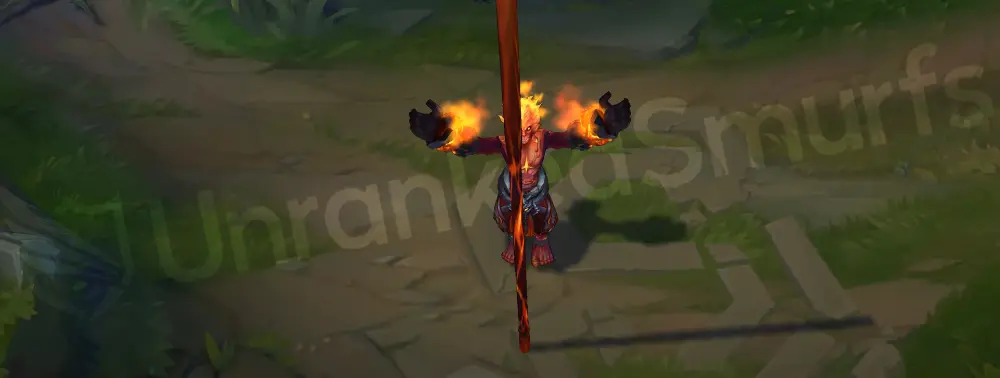 Volcanic Wukong emote showcasing molten facial details