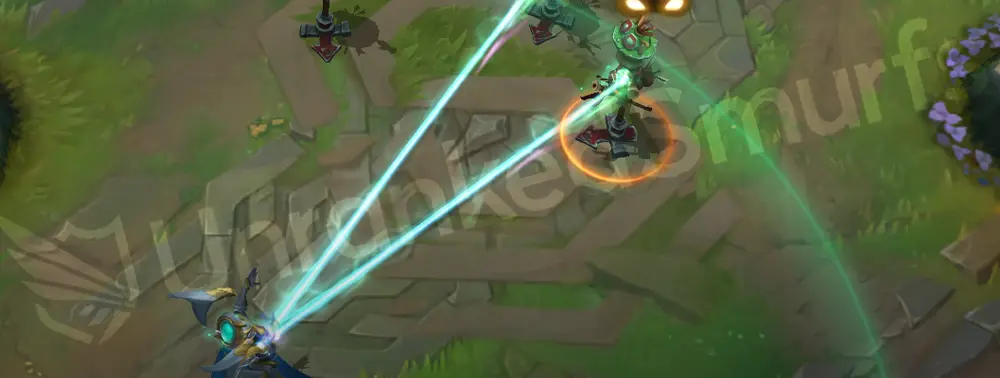 Warden Karma W tether showing refined teal chain effect