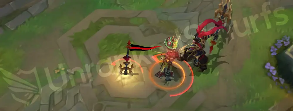 Warring Kingdoms Jarvan IV E - Demacian Standard flag with ornate red-and-gold banner