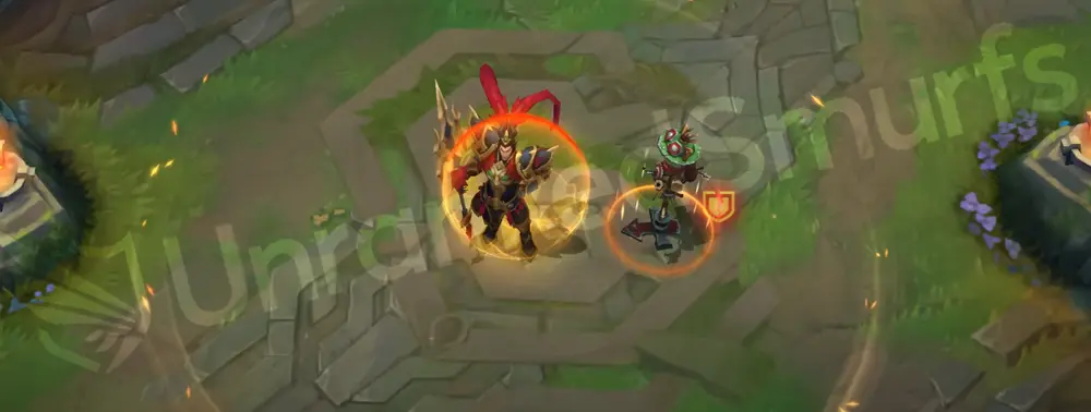 Warring Kingdoms Jarvan IV W - Golden shield pulse with dark accents