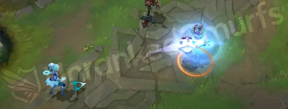 Winter Wonder Orianna Q - Command: Attack with icy trail and snowflake motif